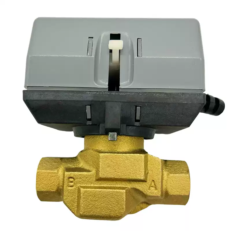 VC6013水閥VC4013電動(dòng)二通閥風(fēng)機(jī)盤管直通閥兩通三通閥黃銅絲扣閥 VC6013DN15兩通一套4分