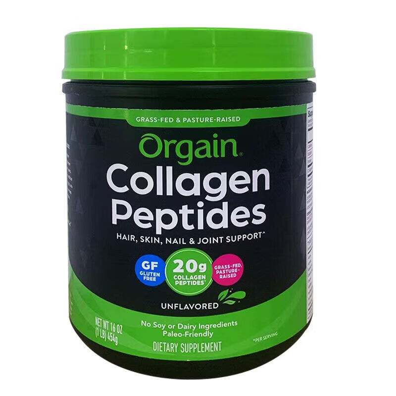 Orgain美国原装进口草饲胶原蛋白肽粉紧致嫩肤原味 454g/罐 效期至26年11月 454g*1罐