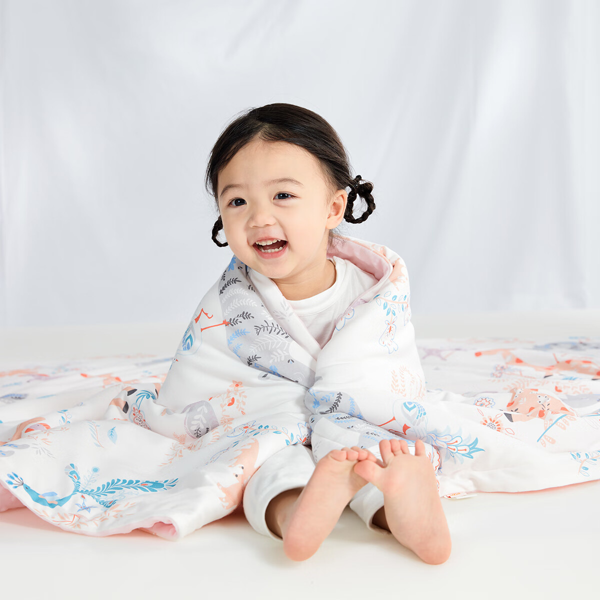 良良秋冬儿童被子豆豆绒加厚盖毯婴儿毯子婴儿毛毯幼儿园被午睡 花谷精灵【200克推荐10-15℃】低敏恒温 适合1.5米床【150*120cm】