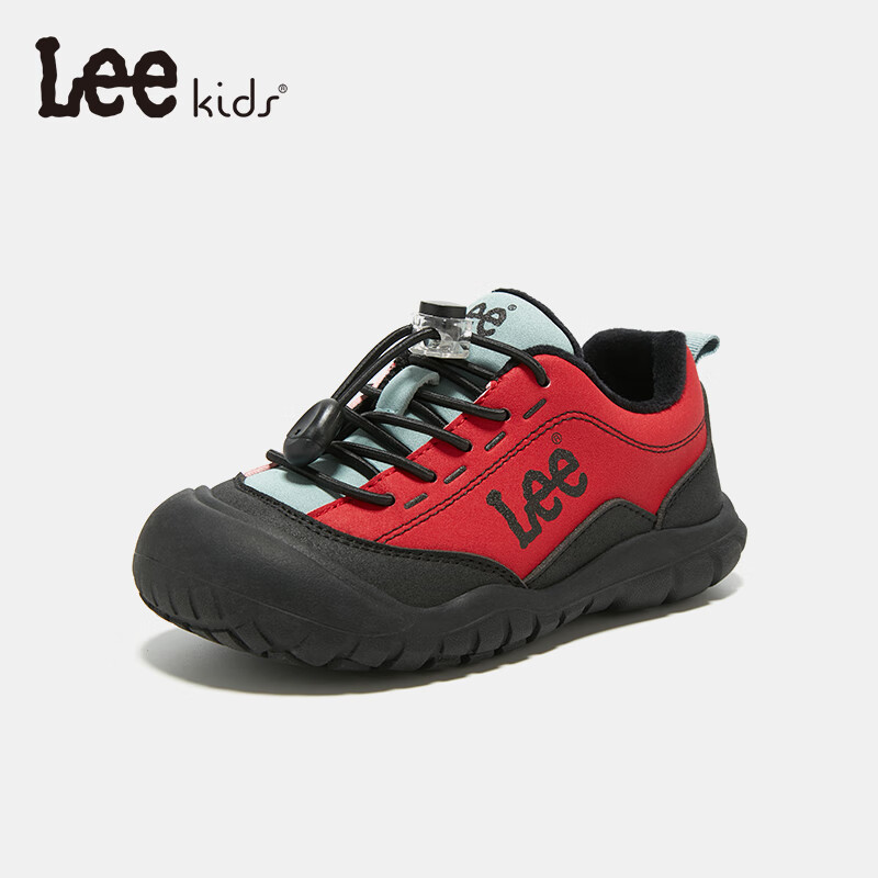 LEE KIDS童鞋秋季新款儿童运动鞋防滑登山跑步鞋女童耐磨休闲板鞋子男大童 红色【加绒】 36 【建议拍大一码】
