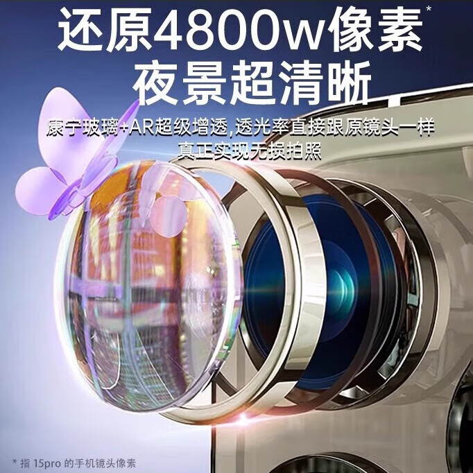 古萌【严选】康宁玻璃适用苹果16ProMax镜头膜iPhone15Pro手机镜头膜1 【苍岭绿】升级款-8k康宁防爆玻璃-超清不眩晕 iPhone 14 Plus