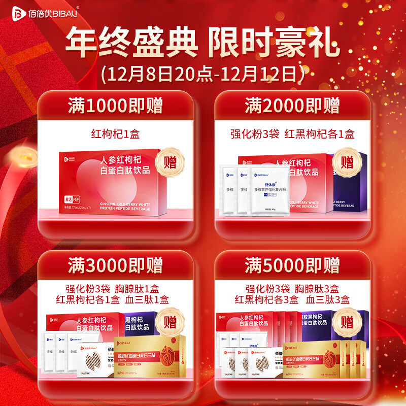 佰倍优三甲同款白蛋白低聚肽浓缩口服液小分子肽术前后放化疗中老年营养 【II型 白蛋白低聚肽】 4瓶*4盒