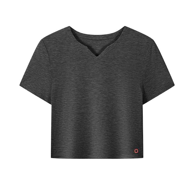 京东京造 剪一刀女士T恤 花灰色 M 【跨晚同款】女士打底衫内搭