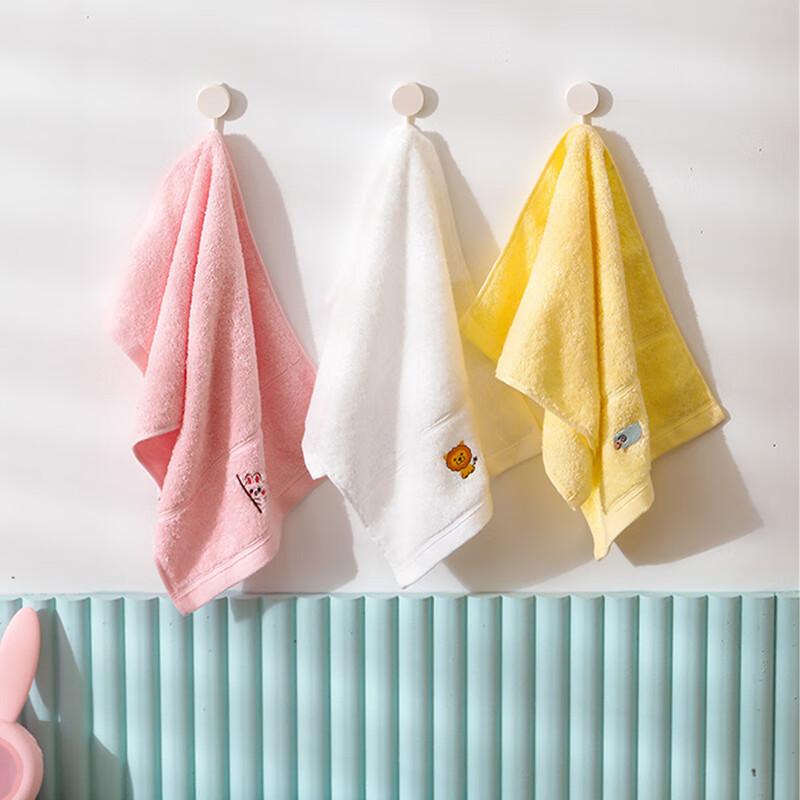 内野（UCHINO）纯棉毛巾面巾A类抑菌洗脸巾刺绣儿童巾吸水亲肤舒适TK 刺绣儿童巾（鹿+熊猫+鳄鱼）