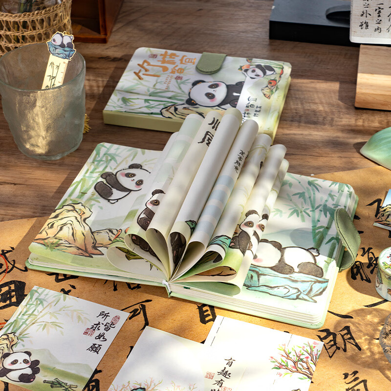 邮马书晴女孩生日礼物女生熊猫文创幼儿园10十岁中学生大礼盒儿童文具礼品 竹报平安【手提礼盒款】（赠送贺卡） 无规格