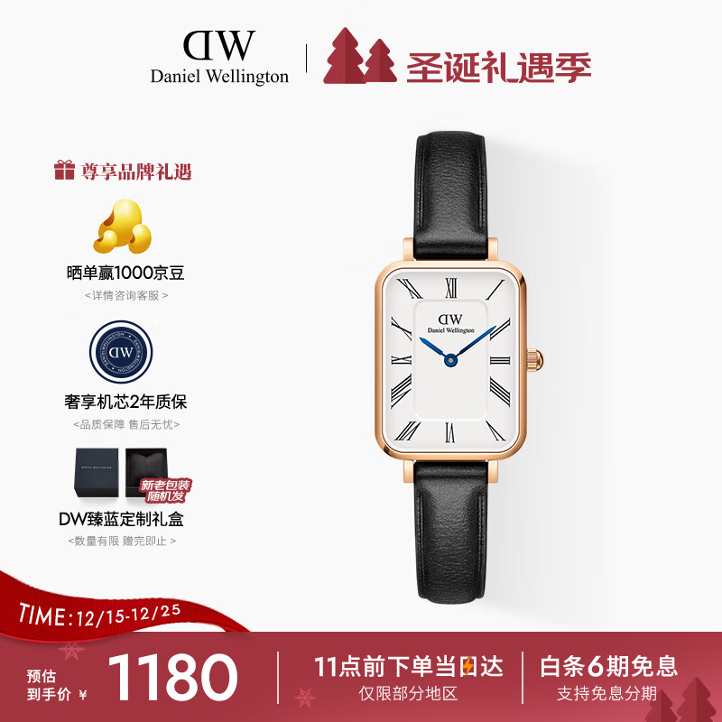 丹尼尔惠灵顿（DanielWellington）DW手表女时尚欧美表小蓝针罗马盘小方表送女友节日礼物DW00100689