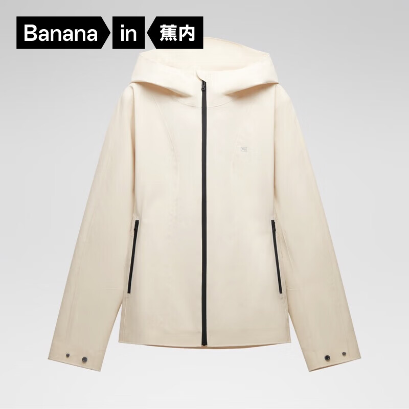 蕉内（Bananain）【赵露思同款】氧气301Proof女士冲锋衣防风户外短外套秋冬 奶油白 S