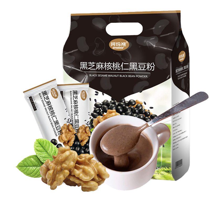 阿玛熊（AMAXIONG）黑芝麻核桃仁黑豆粉250g独立包黑豆芝麻花生核桃代餐营养滋补早餐