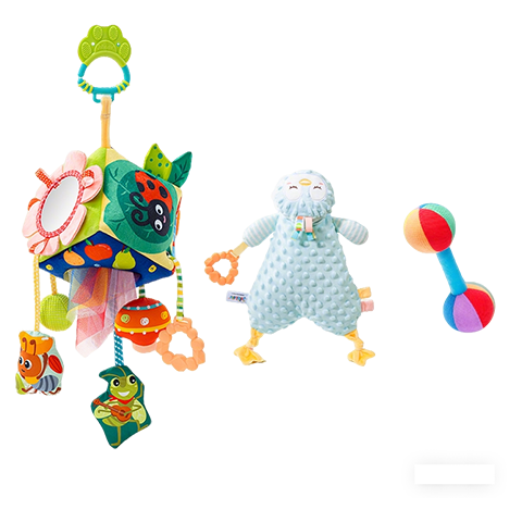 jollybaby婴儿抽抽乐婴儿车挂件玩具0-1岁抬头练习挂件床铃床挂拉拉乐6个月 【哭闹安抚】安抚巾玩偶入睡3件套