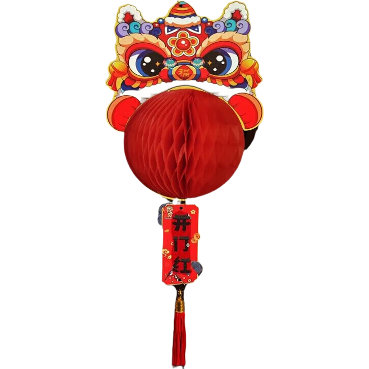 时尚饰品饰品配件新年装饰品过年元旦氛围挂饰布置春节挂件 【款式随机】立体灯笼1个