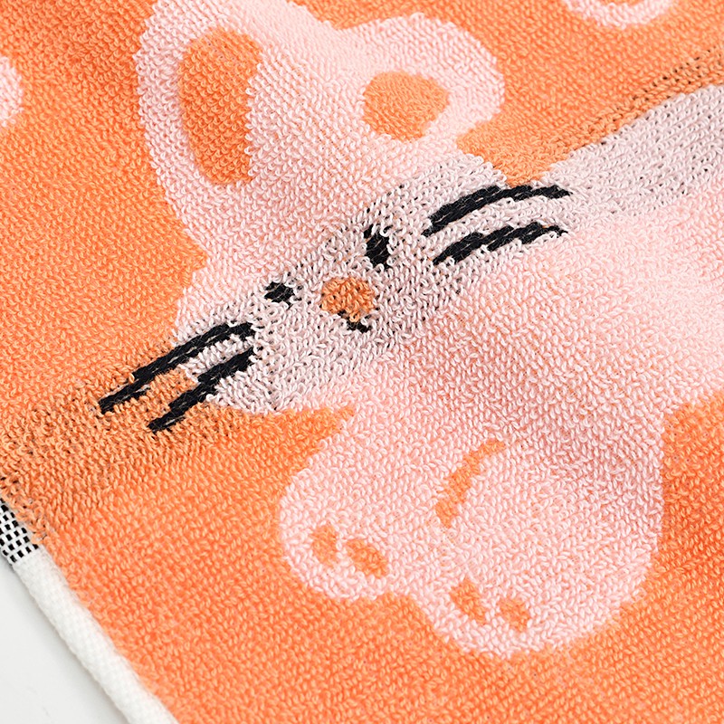 洁丽雅(grace) 纯棉儿童方巾全棉可爱卡通小毛巾洗脸方巾手帕擦手巾带挂绳 A类纯棉【紫色25*25cm】 2条 25g