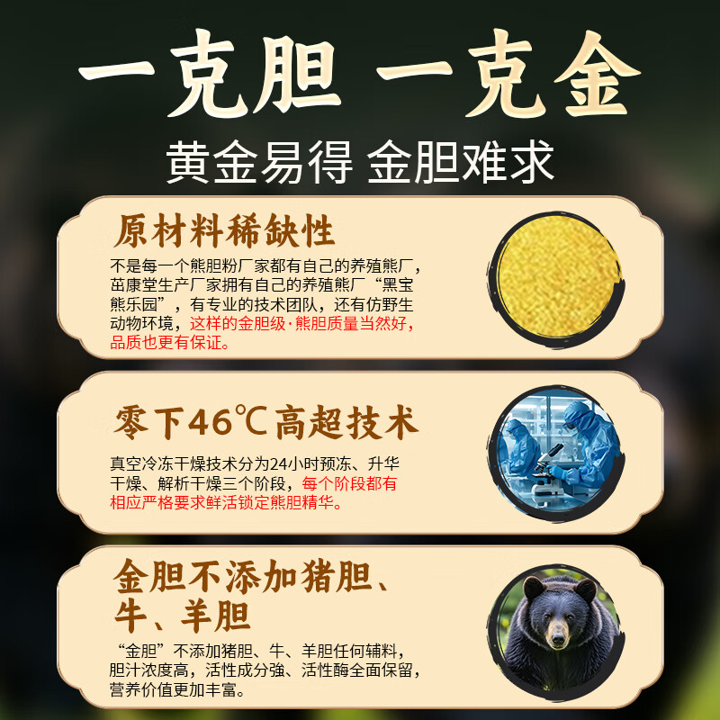 茁康堂冻干熊胆粉0.3g*15瓶/盒 清热平肝明目咽喉肿痛目赤肿痛明目解酒 长辈送礼 0.3g*15瓶 1盒装【冻干金胆 可溯源】
