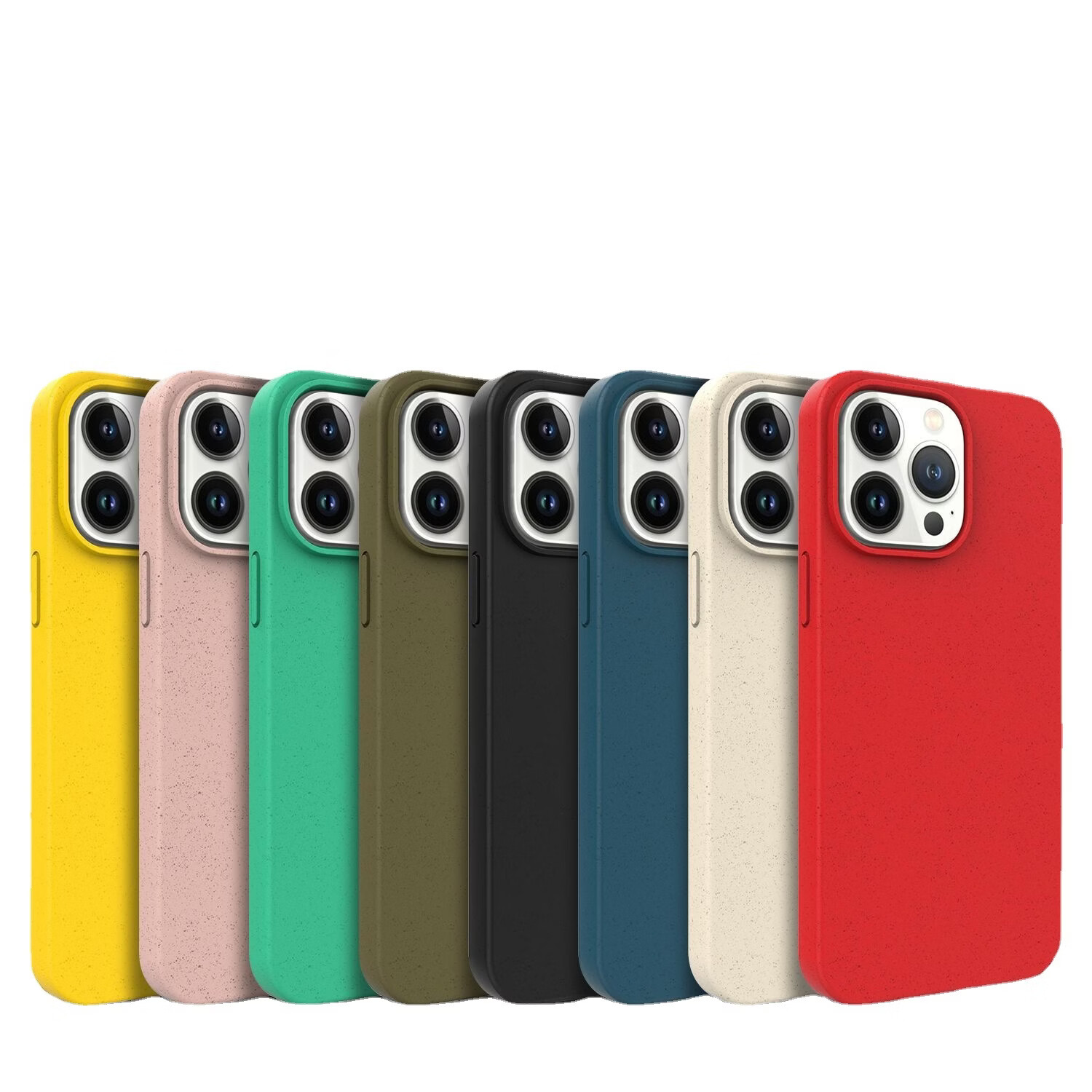 【精选】适用iPhone14手机壳可降解小麦秸秆生物防摔套IP13Pro磨砂壳 橄榄绿 iPhoneXR