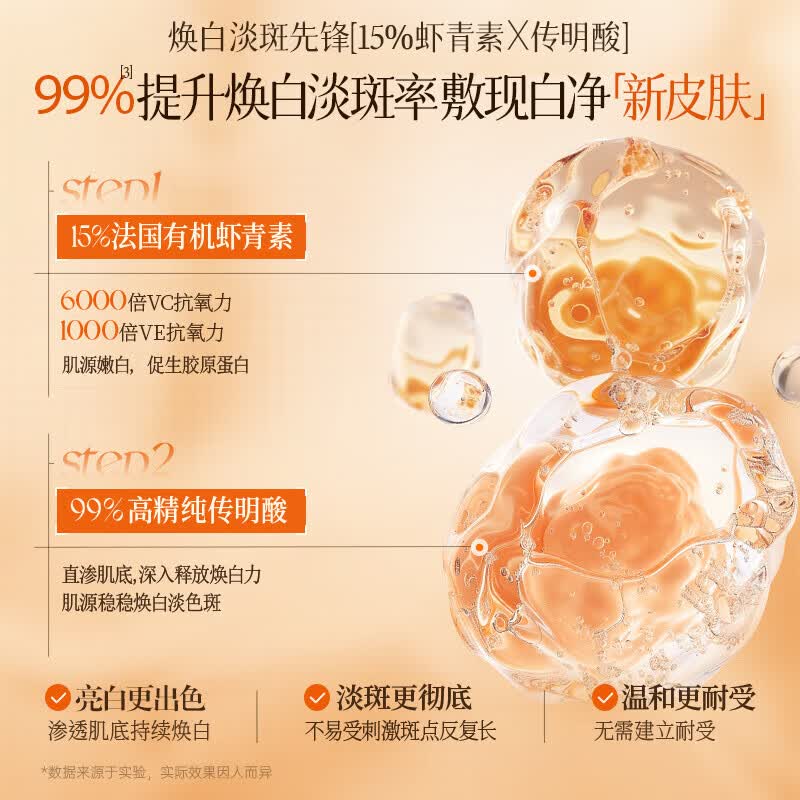 OHBT虾青素面膜10片焕白补水淡斑提亮肤色抗皱紧致抗衰老金榜第1名
