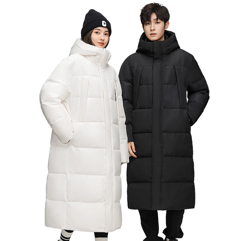 国际标准羽绒服高品质服男女情侣连帽外套新国标高品质保暖大衣 白色 S