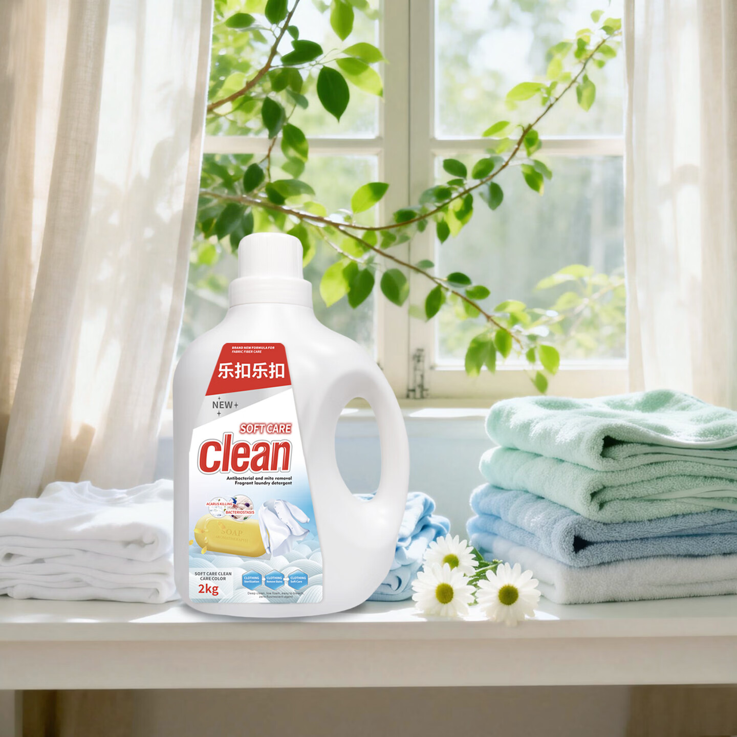 乐扣乐扣洁净柔顺持久留香洗衣液 72小时抑菌除螨香氛深层洁净洗衣除菌液 【去污抑菌洗衣液】4斤*2瓶