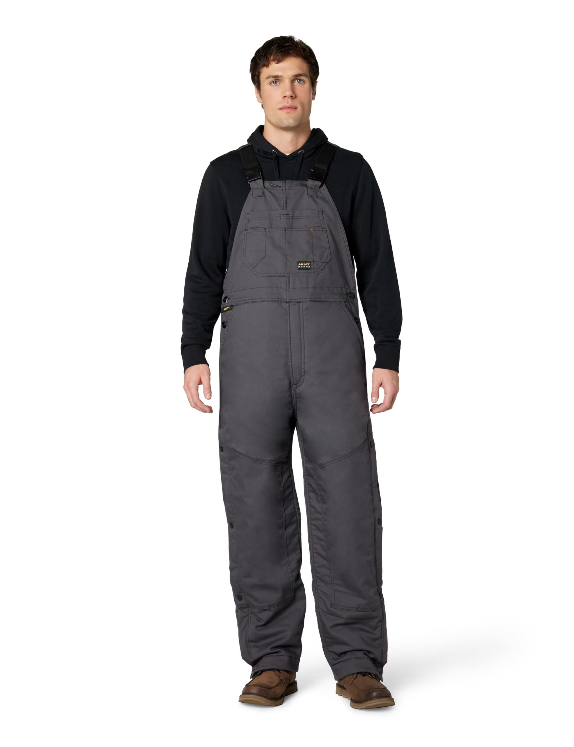 ARIAT 男式 Rebar Duracanvas 弹力保暖围兜, Rebar 灰色 Rebar 灰色 Medium Tall