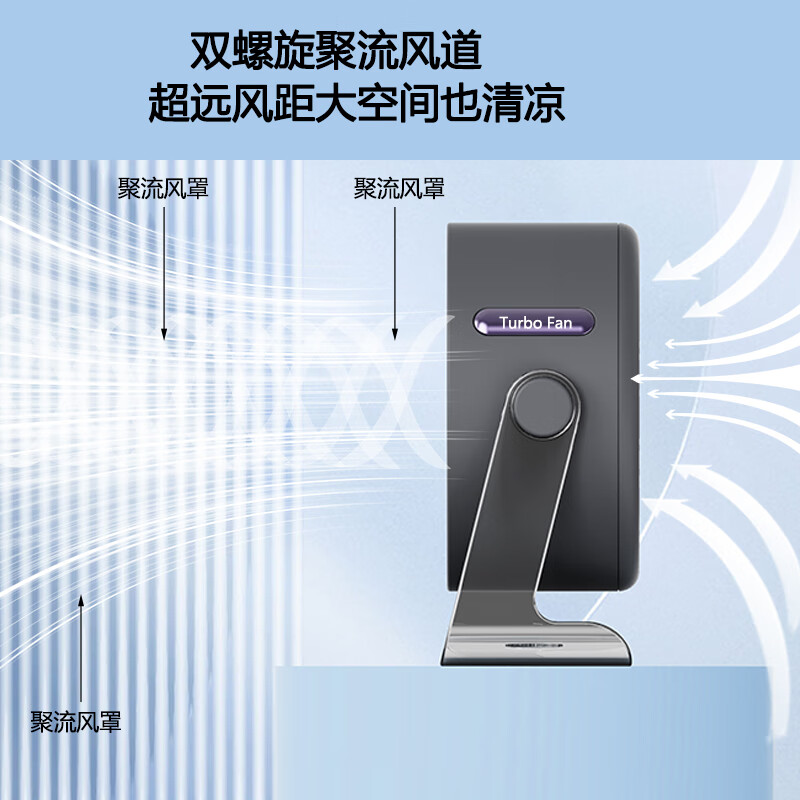 有厘头【空气循环扇】桌面小型风扇USB家用台式小电扇涡轮制冷便携大风力空调扇宿舍厨房办公室挂壁卧室 「充电款-柠檬黄」100档无极风力 触屏感应 台挂两用