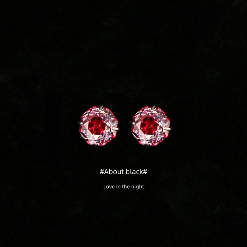 KZD老凤凰A·b | 红玫瑰 | 锆石爆闪免摘养耳钛钢耳钉耳垂钉耳骨钉耳 一对6MM钻