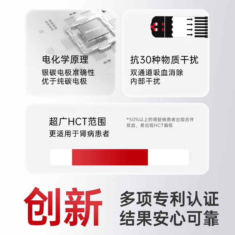 三诺肌酐检测仪家用条纸Cr1 Air肾康血蓝牙款仪器 【普通针】无仪器+10(试纸+采血针+酒精棉)