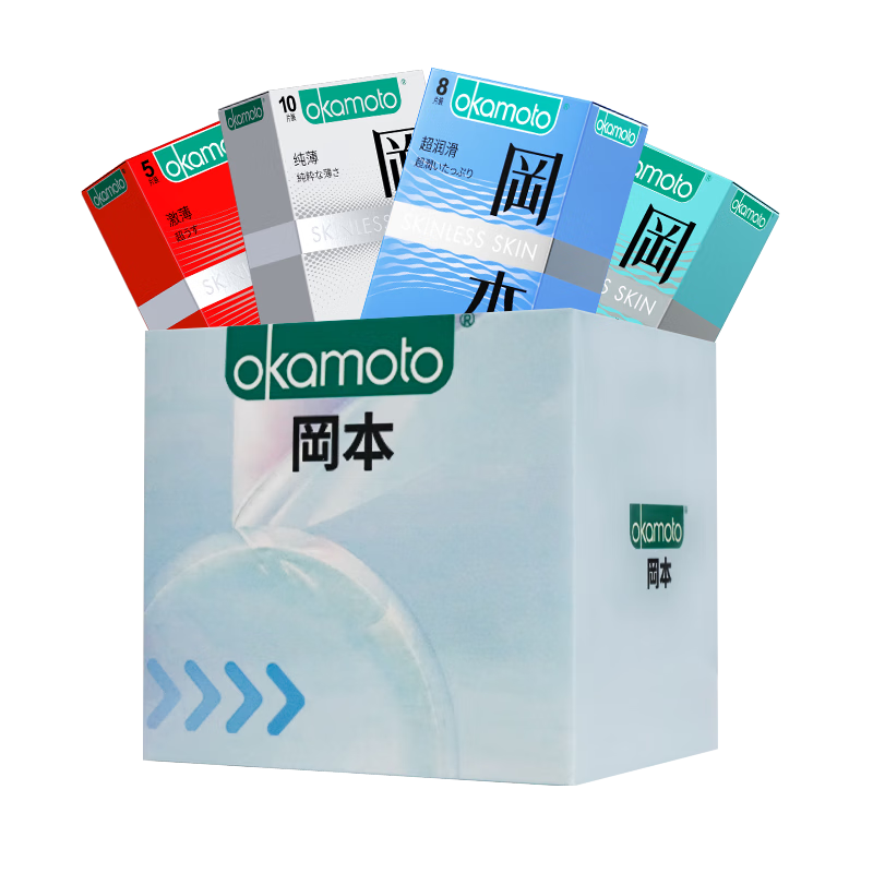 冈本（OKAMOTO） 避孕套 skin尽享装男女用安全套套延时成人情趣用品 【囤货装45片】纯薄20+超润滑20+激薄5