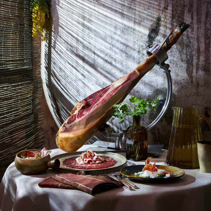 BLUELABEL西班牙火腿伊比利亚黑猪进口全橡果黑标绿标后腿切片生吃开袋即食 黑标-伊比利亚全橡果后腿50g