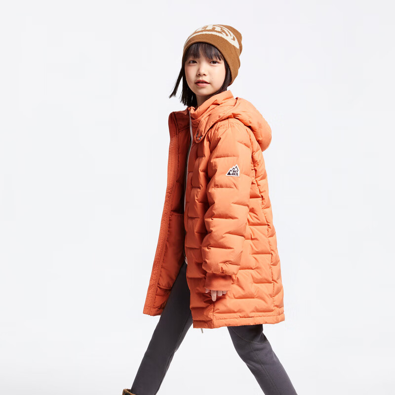 安奈儿（Annil）童装男女童中长款羽绒服2024冬新款 橡树棕 160