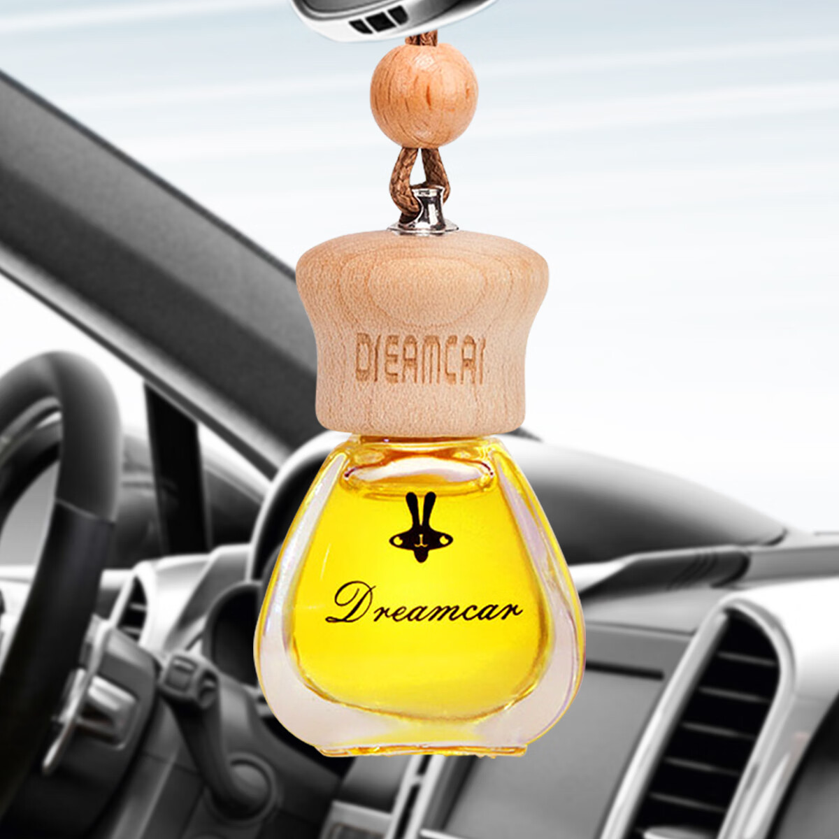 轩之梦车载香水挂件汽车香薰挂饰玻璃内饰品持久淡香氛摆件男女古龙茉莉 花之精灵 10ml