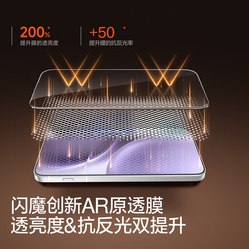 闪魔【严选直发】适用vivox300pro钢化膜vivox300钢化膜AR增透手机膜 VIVOX300pro 1片装【AR增透|秒贴】 一件包邮|现货速发