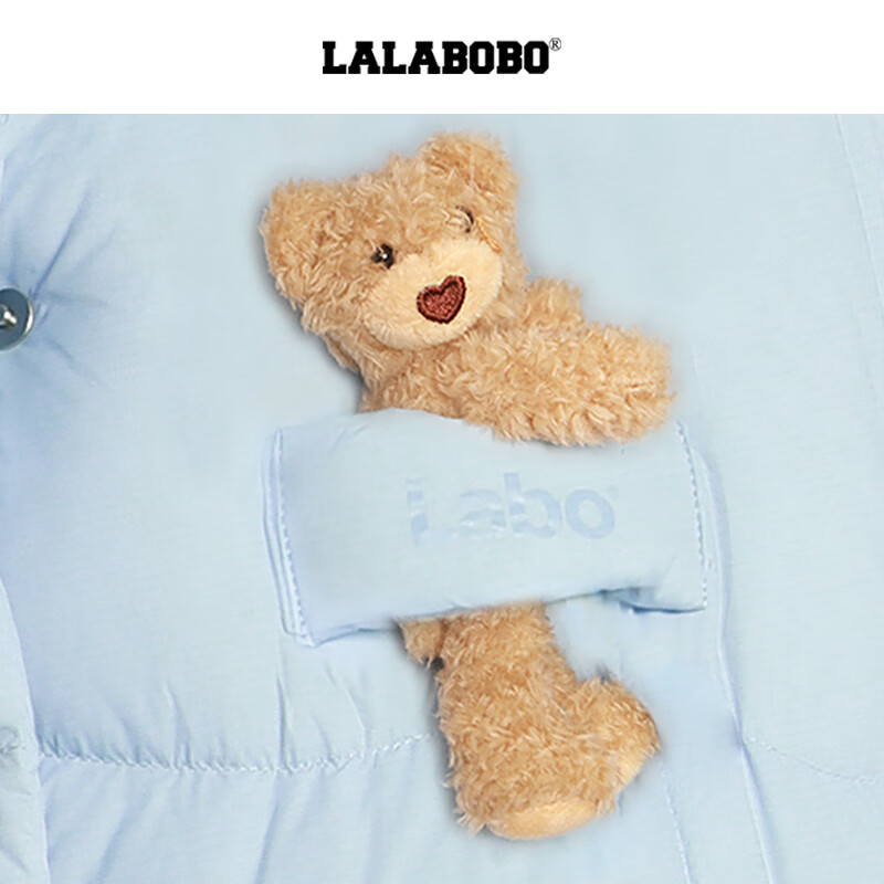 LALABOBO【商场同款】白鸭绒羽绒服25年冬新潮原创奶油风外套RBED-WSYR14 蓝色 M