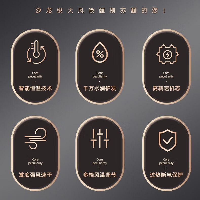 幕斯丁吹风机家用静音负离子大功率不伤发电吹风理发店专用吹风筒速干大风力电吹风高速吹头发 旗舰版AC纯铜电机 发廊 黑色-3米线