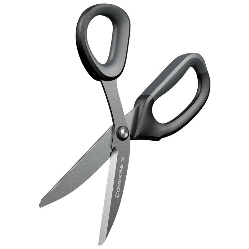 齐心【现货直发】 X6 特氟龙巧力剪刀  办公生活工具剪刀防锈 黑色 180mm