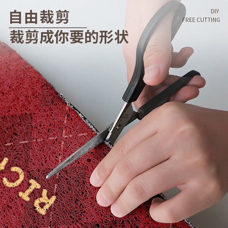 山头林村红色喜庆地垫防滑吸水除尘垫子家用入户门地垫脚垫可裁剪门外地毯 祝愿-进宅大吉 1m*1cm 1件数 60*90CM【刮沙除尘】