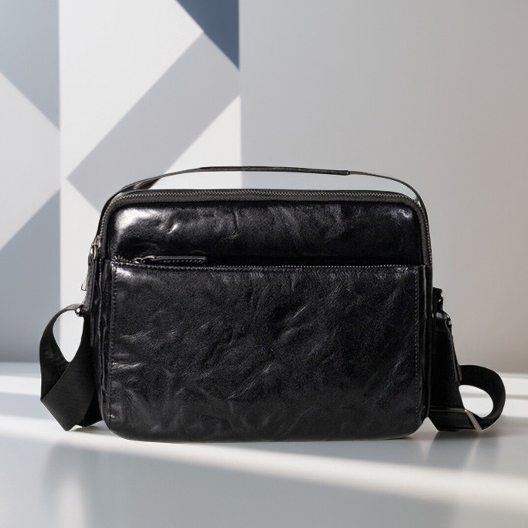 巴利迪亚新款真皮男士单肩包植鞣头层牛皮斜挎包商务通勤休闲大容量男包 咖啡色 京东折扣/优惠券