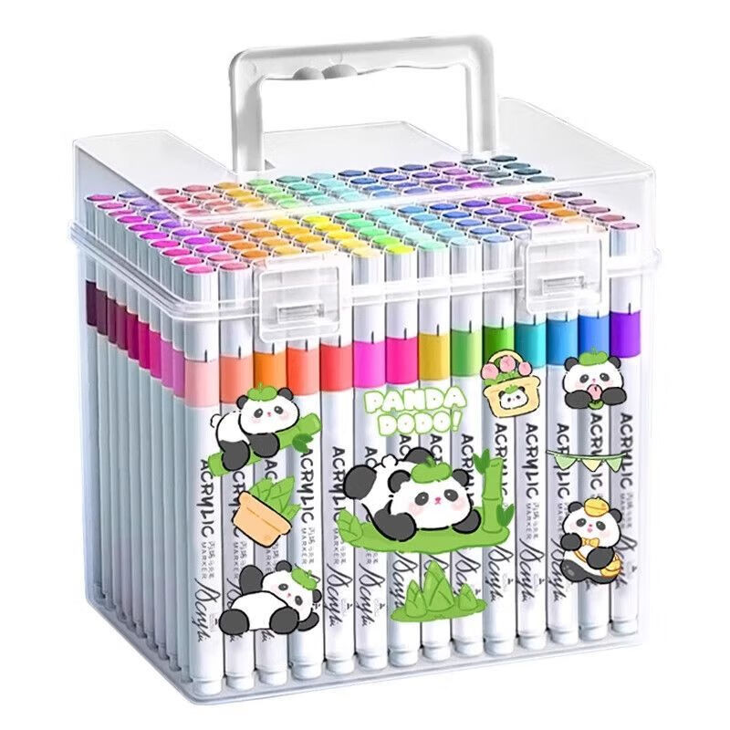 MEEIAOREY丙烯马克笔小学生专用美术大容量不透色可叠色儿童彩笔24色幼儿园水彩笔36色画画绘画可水洗彩色笔 【全套36色】加墨100%-速干可叠色送贴纸 【粗杆】可叠色可水洗