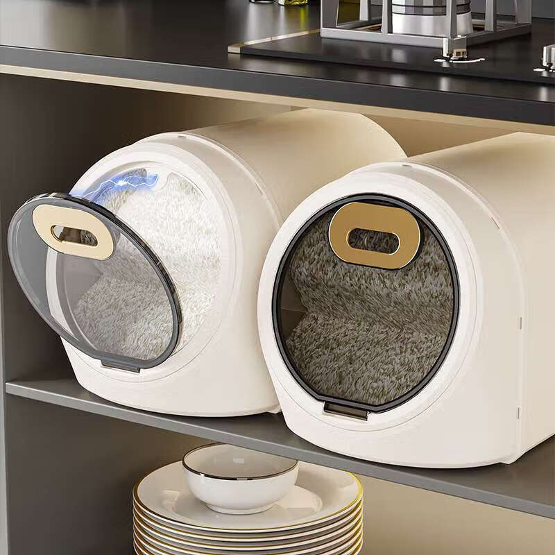 【厂家直发】装米桶家用米缸粮食面粉储存罐杂粮大米收纳盒密封储 回流米桶小号-奶油白 京东折扣/优惠券