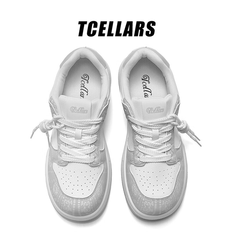 Tcellars板鞋男鞋2026春季新款潮鞋低帮舒适时尚百搭运动休闲鞋子男款 复古灰 39