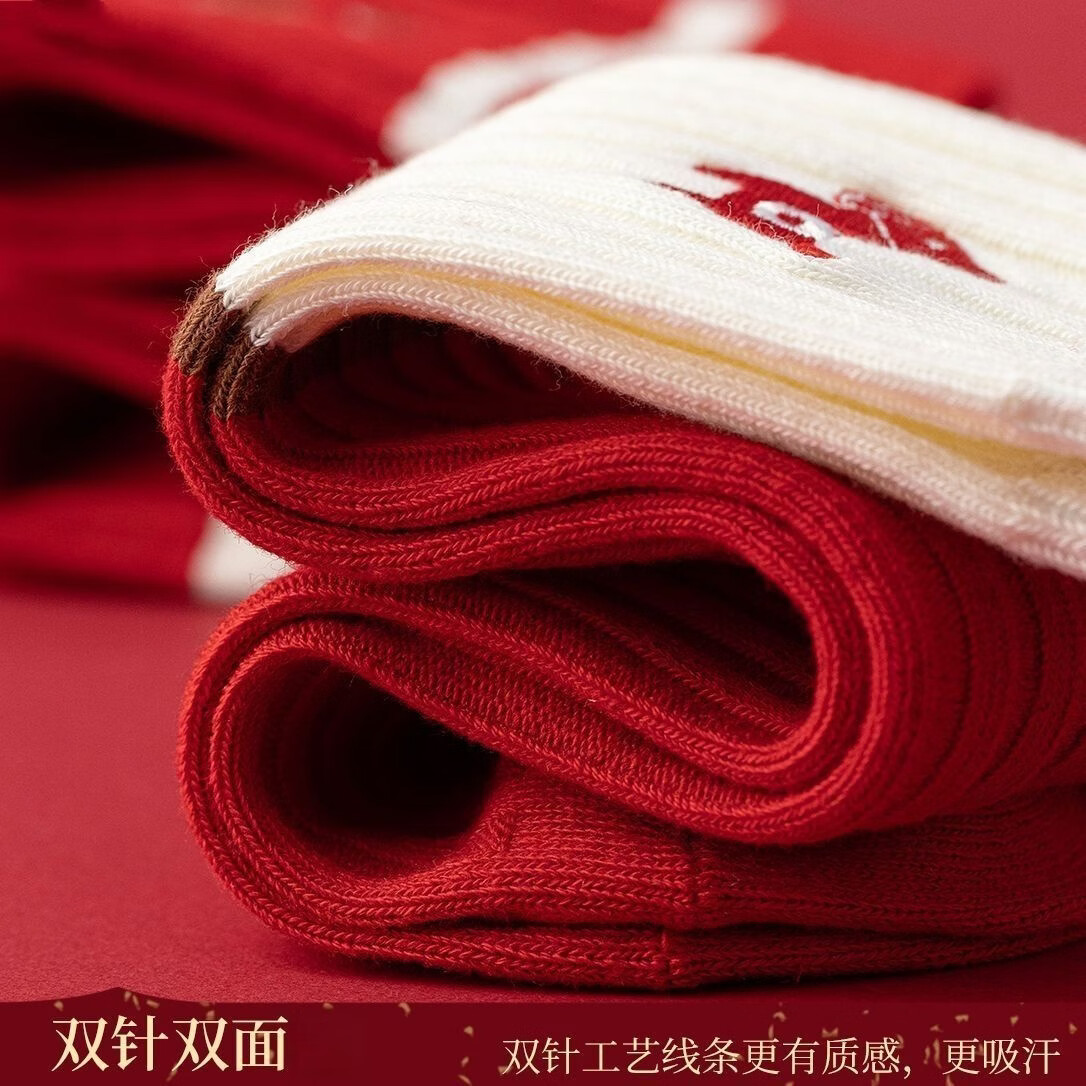 小棉工2026马年红色袜子女中筒袜秋冬款喜庆加厚保暖情侣长筒袜防臭潮袜 每双仅1元多】五色各二【共10双】 均码 小棉工 10A抑菌/高弹透气/抗起球