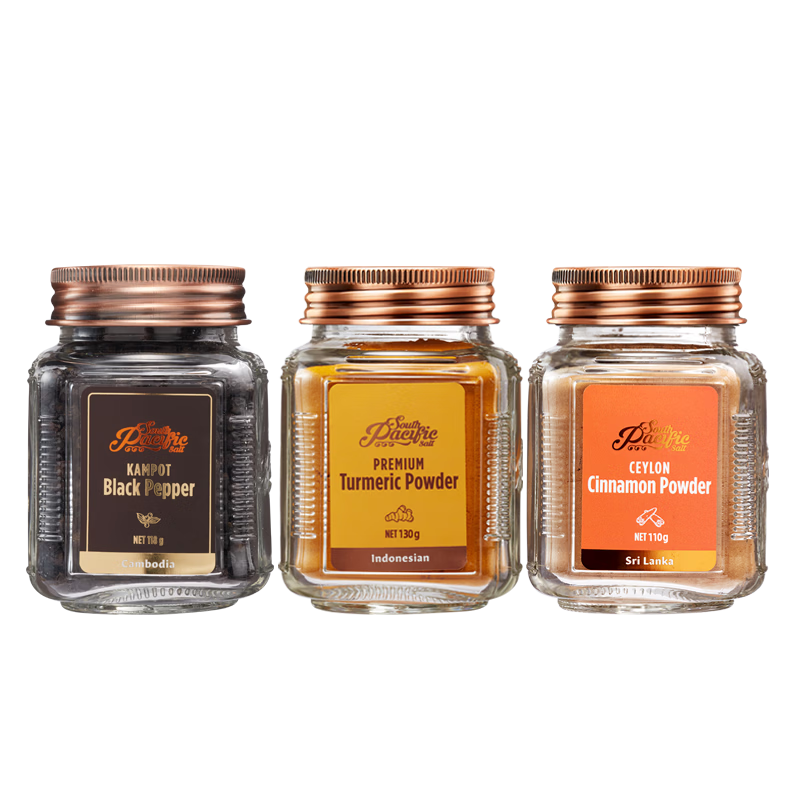 South Pacific Salt進(jìn)口天然純錫蘭肉桂粉110g肉桂咖啡美式專用健康姜黃沖飲烘焙面包 【黃金奶搭檔】姜黃+肉桂+黑胡椒