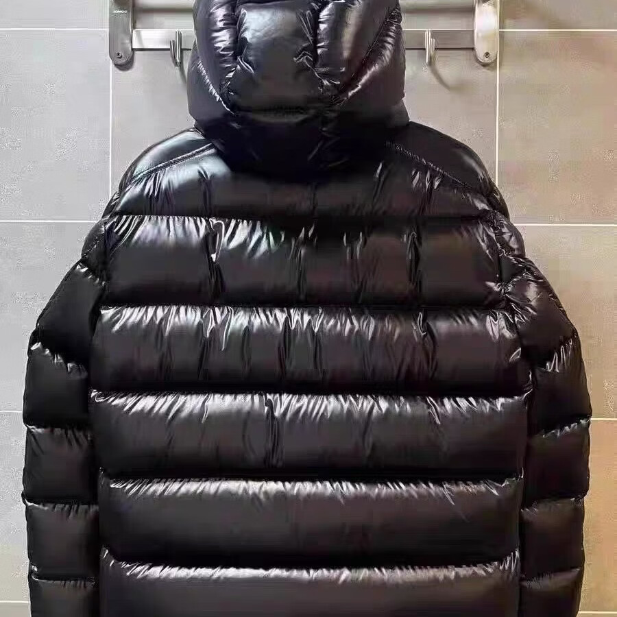 桐系蒙口鹅经典玛雅羽绒服男女新款情侣冬季加厚保暖亮面外套鹅绒服 黑色（原版原标） L =2码115-130斤