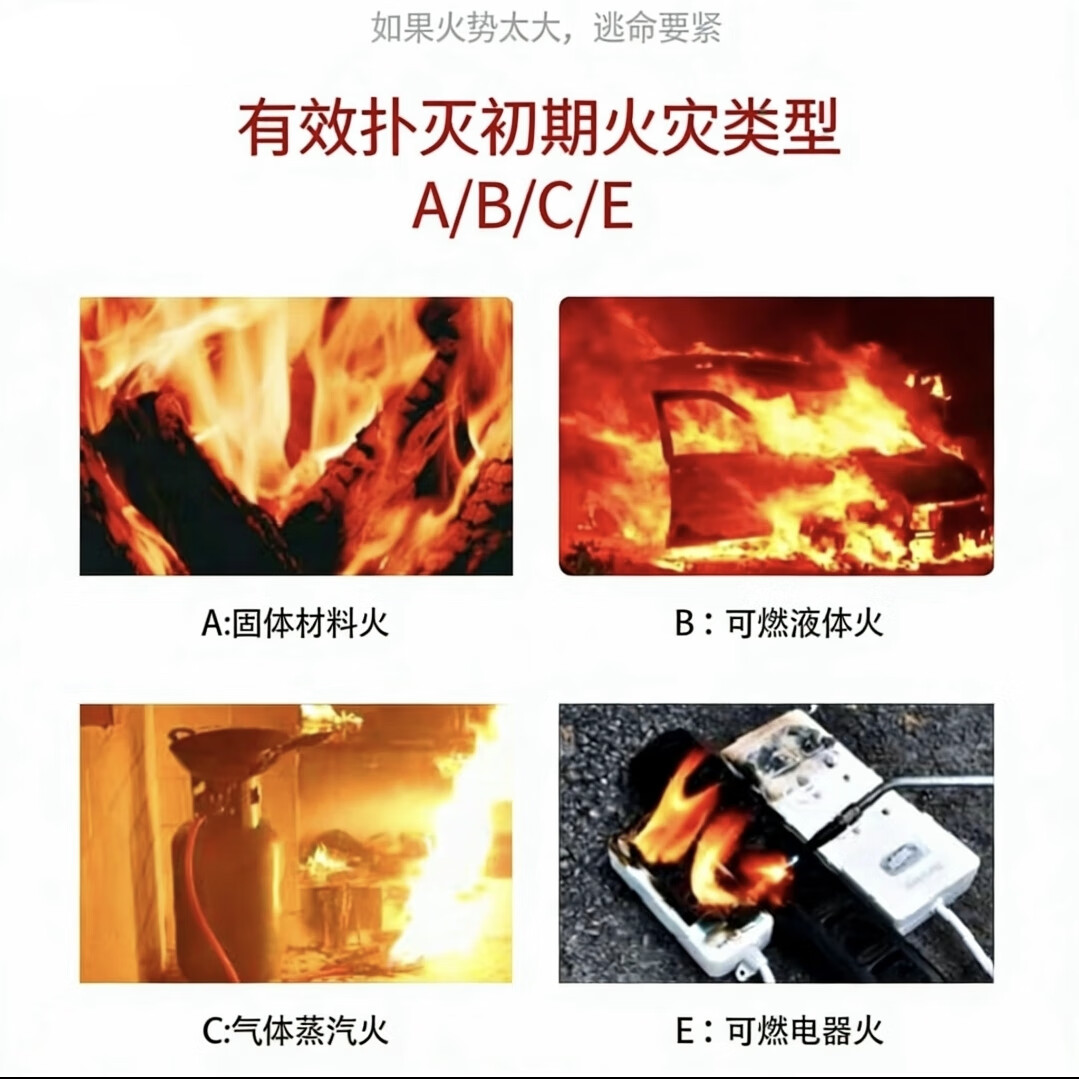 全金属浓缩干粉灭火手枪合法随身黑科技多功能户外车载防护装备 银合金主机+6罐+皮套+收纳袋