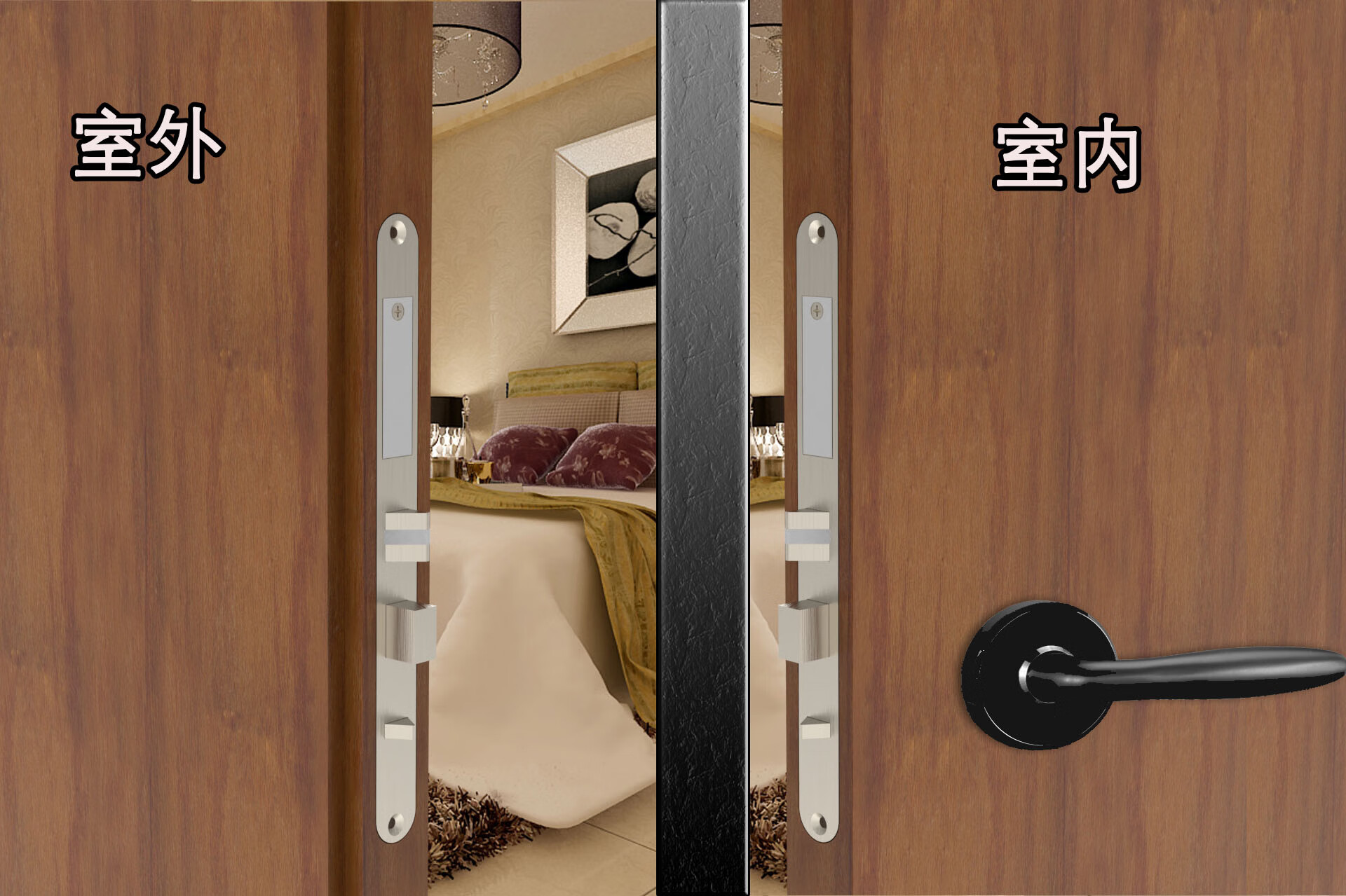 倪之尔隐形门电子锁隐形门智能锁隐形门酒店锁手机app远程开锁刷卡