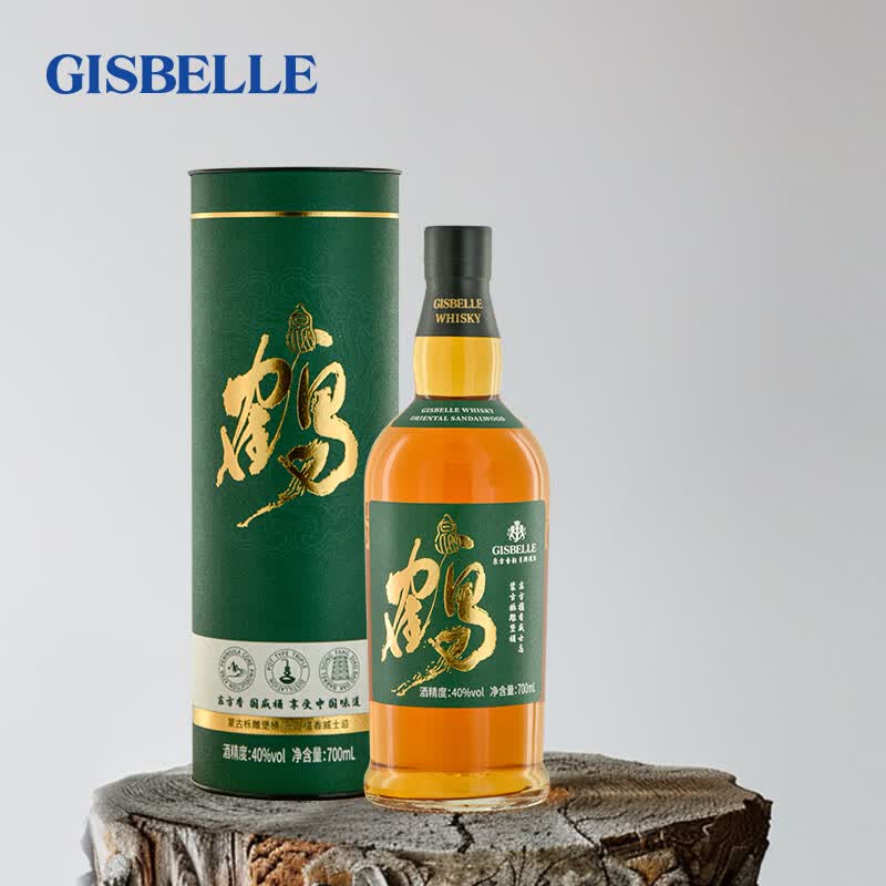 吉斯波尔昆鹤东方檀香调和型威士忌蒙古栎雕堡桶40度洋酒礼盒装700ml