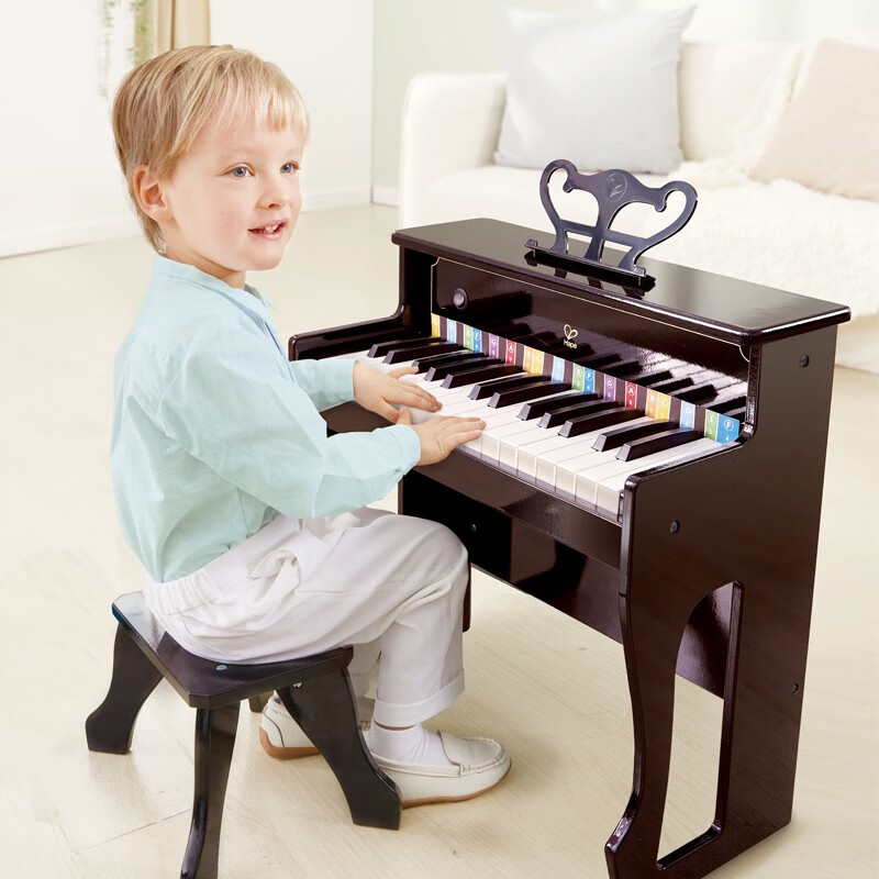 Hape电子琴 音乐电子30键琴仿真轻奢立式电子琴木质儿童玩具3-6岁 30键电钢琴E0631