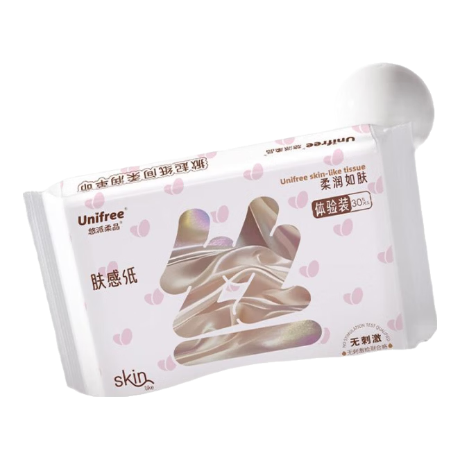 unifree柔紙巾云柔巾加厚嬰兒保濕紙抽紙擦鼻子寶寶乳霜紙 3層 30抽*20包 散裝