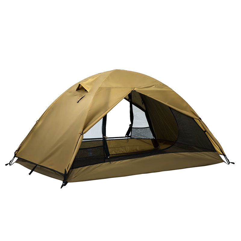北山狼  双层露营帐篷户外徒步帐 铝合金防雨过夜帐篷双人防晒野营 铝杆*砂岩色+150防潮垫