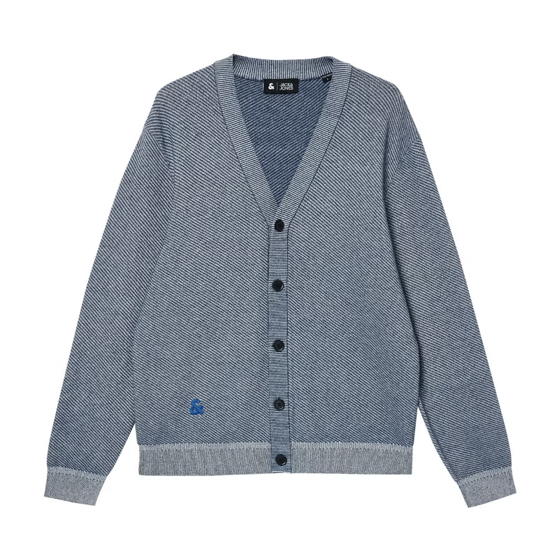 杰克·琼斯（JACK&JONES）男装潮酷高街时尚字母刺绣圆领套头休闲针织衫上衣男款225124011 225124008G39牛仔蓝花灰 常规 L