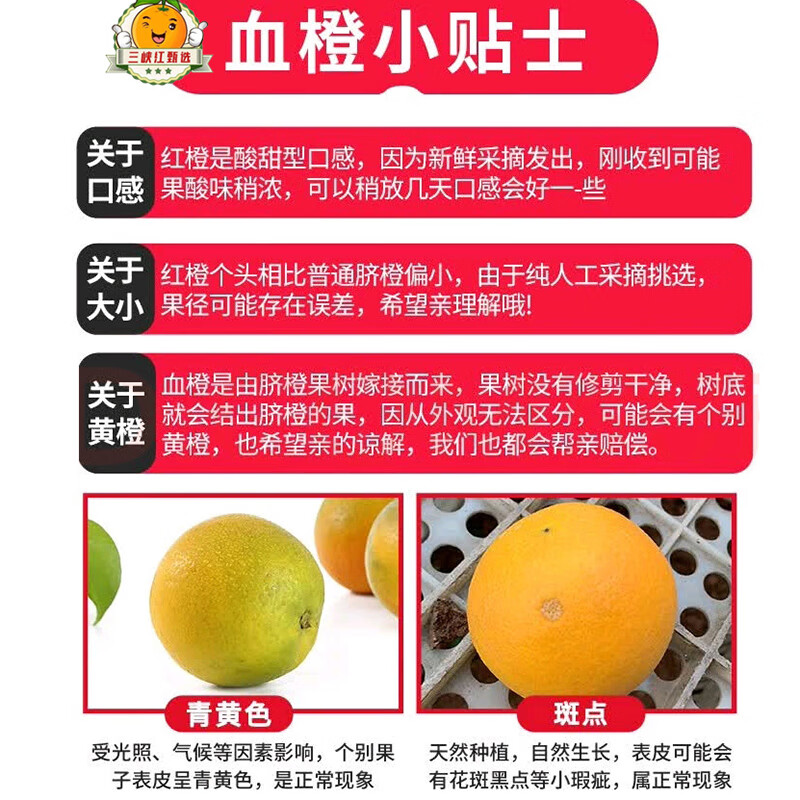 秭归脐橙中华红血橙 新鲜爆汁水果橙子当季生鲜酸甜脐橙整箱榨汁橙团购 净重9斤精品果【65mm+】