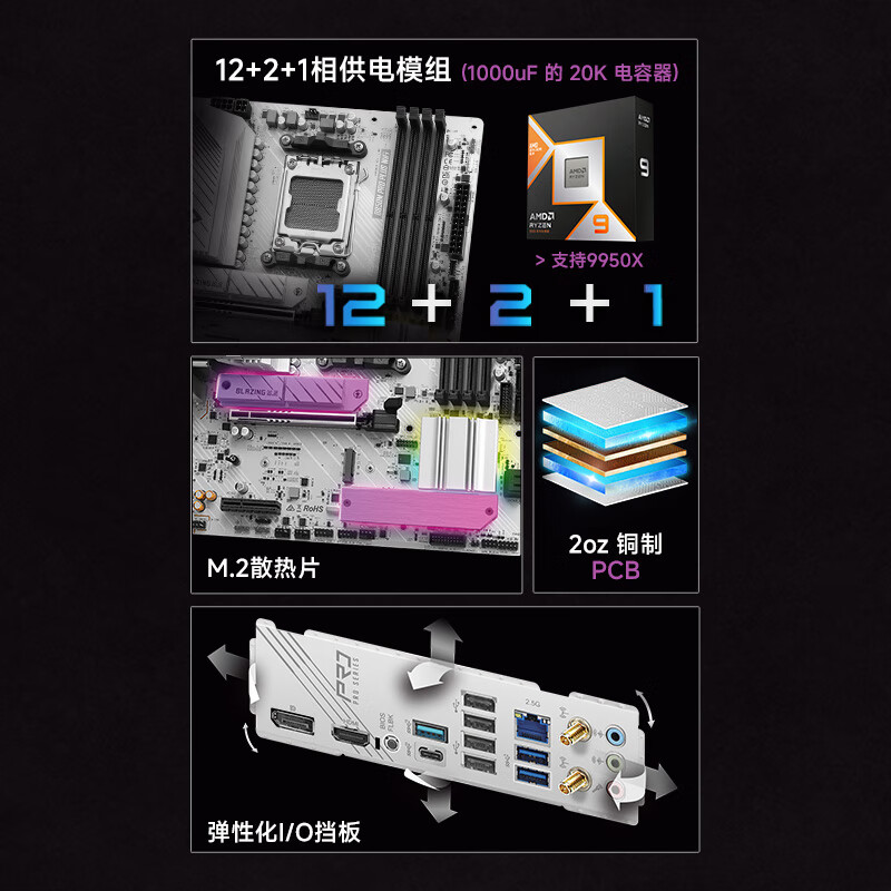 华擎 B850 ASROCK M PRO PLUS WIFI PLUS DDR5 图 4