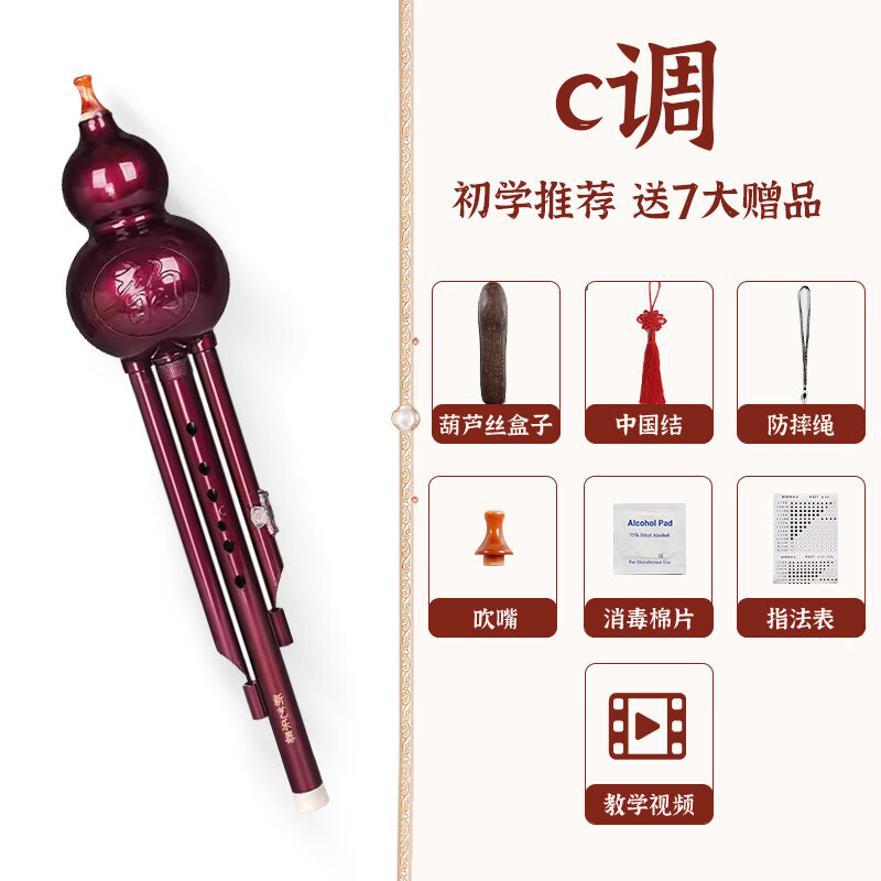 新藝(xinyi)ABS閃光紫膠木葫蘆絲樂(lè)器c調(diào)降b調(diào)學(xué)生成人兒童初學(xué)入門樂(lè)器 C調(diào)